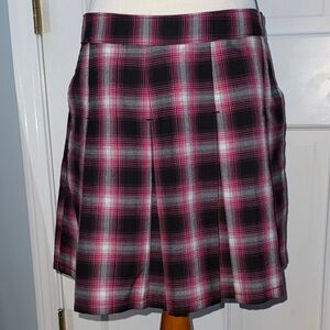 DIXXON The Viper Plaid Pink and Black Skater Skirt